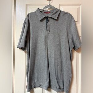 Prada Grey Cotton Collared Red Tab Polo Shirt - XLarge #098